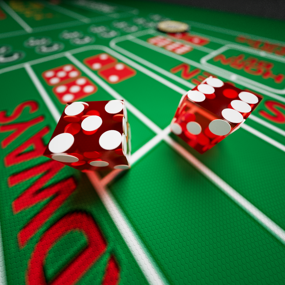 德州扑克筹码和骰子